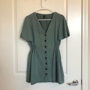 Zara Size 4 Olive Green Button Up Dress